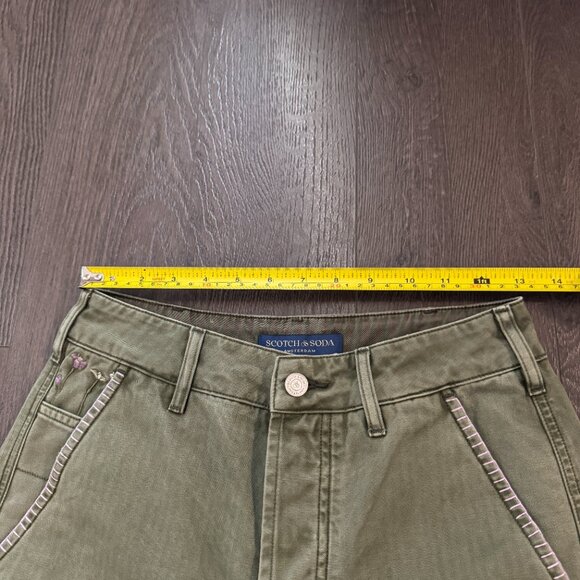 Scotch & Soda The Pip Utility Chino Military Green with flower embroidery 26/32 - Picture 15 of 15